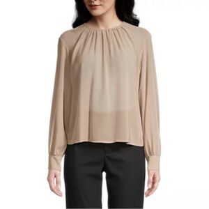 NWT Worthington Womens Round Neck Long Sleeve Blouse XL